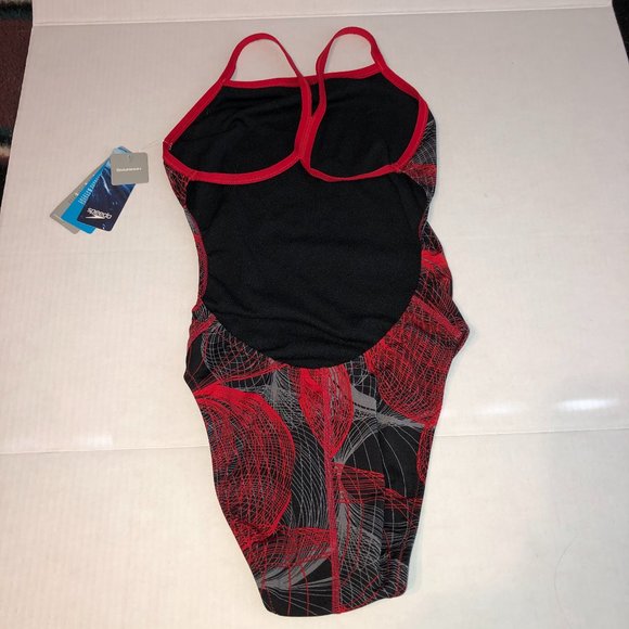 Speedo Women's Red/Black One Piece Swimsuit - Picture 2 of 2